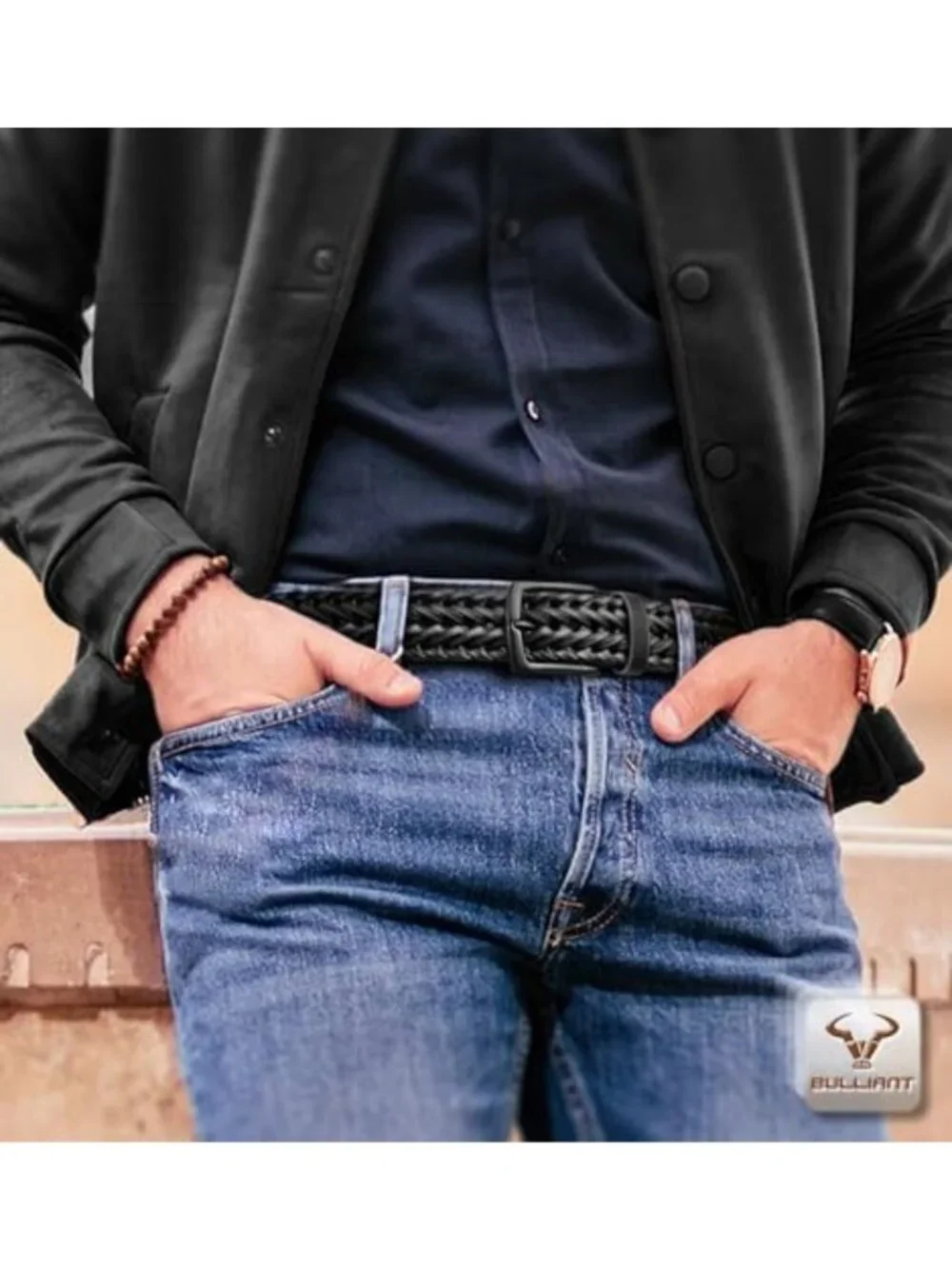 Stylish Men's Braided Leather Belt Set - 2 Pack, Gift Boxed, Adjustable Fit